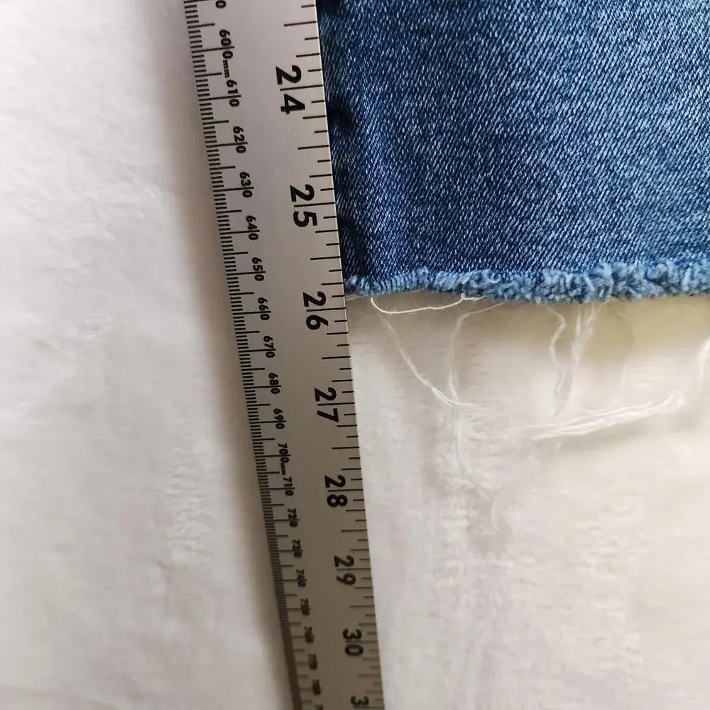 J Crew Essential‎ Straight Blue Jeans Size 32 Raw Hem